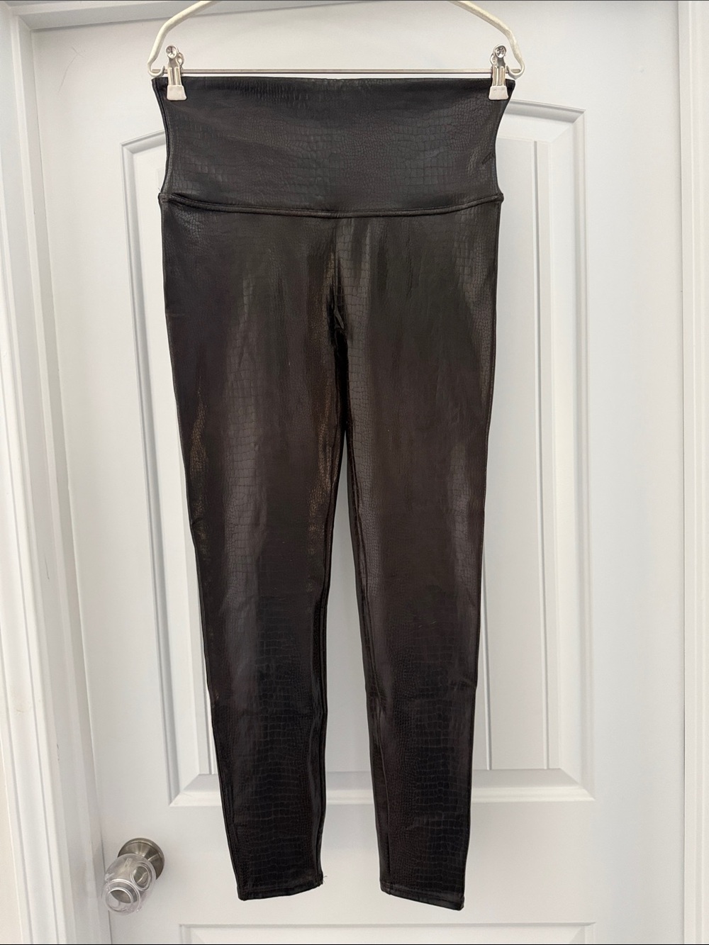 SPANX Brown Faux Croc High-Waist Leggings